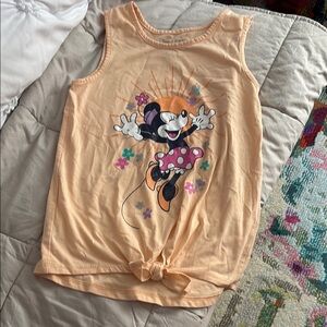 Disney Orange Minnie Mouse Tank Top with Tie Detail